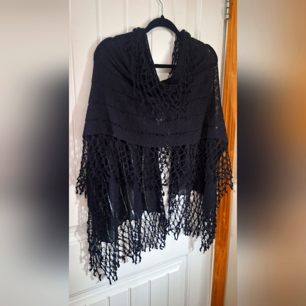 Elegant Black Crochet Wrap